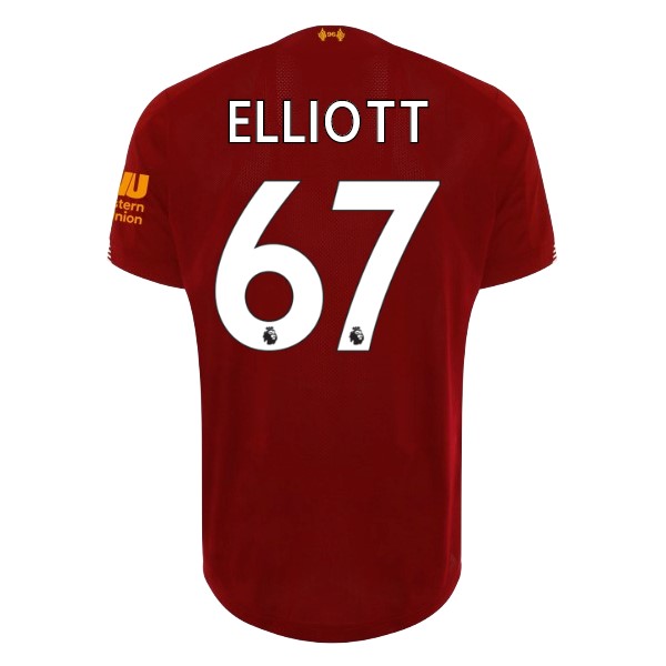 Camiseta Liverpool NO.67 Elliott Replica Primera Ropa 2019/20 Rojo